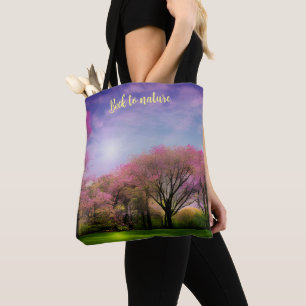 Custom Image/Text Nature Watercolor Tote Bag