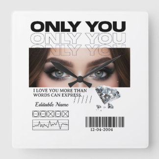 Custom Image & Text | Personalized Square Wall Clock