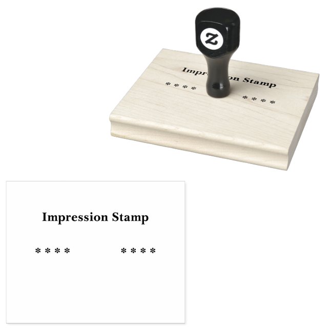 Custom Impression-Stamp Personalised text Black Rubber Stamp (Stamped)