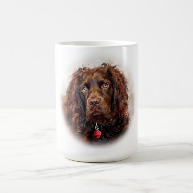 Custom Impressionist Boykin Spaniel Portrait Mug (Center)