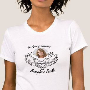 Custom In Loving Memory Angel Wings Photo Slim-fit T-Shirt