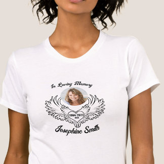 Custom In Loving Memory Angel Wings Photo Slim-fit T-Shirt