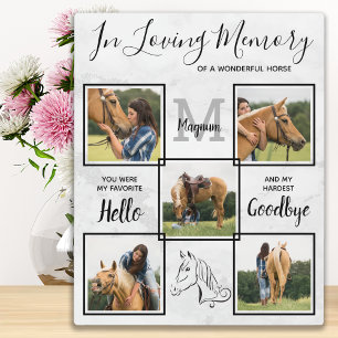 Custom In Loving Memory Pet Horse Memorial Photo Plaque