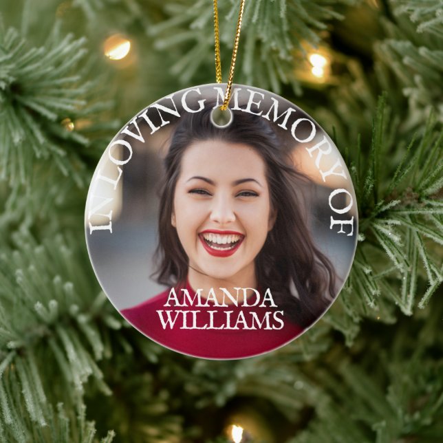 Custom In Loving Memory Photo Memorial Ceramic Tree Decoration (Tree)