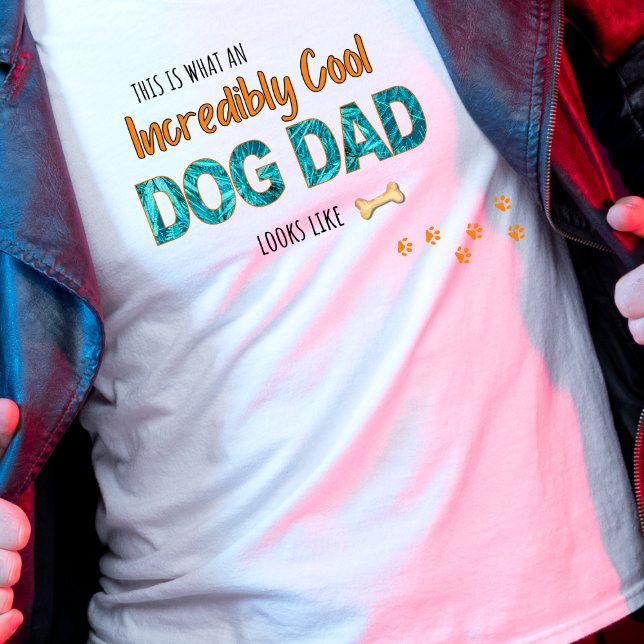Custom Incredibly Cool Dog Dad Photo Gift for Him T-Shirt (Creator Uploaded)