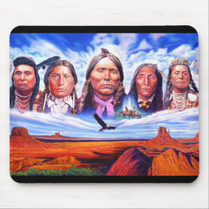 Custom Indian Chiefs Native Americans Painting Mouse Mat