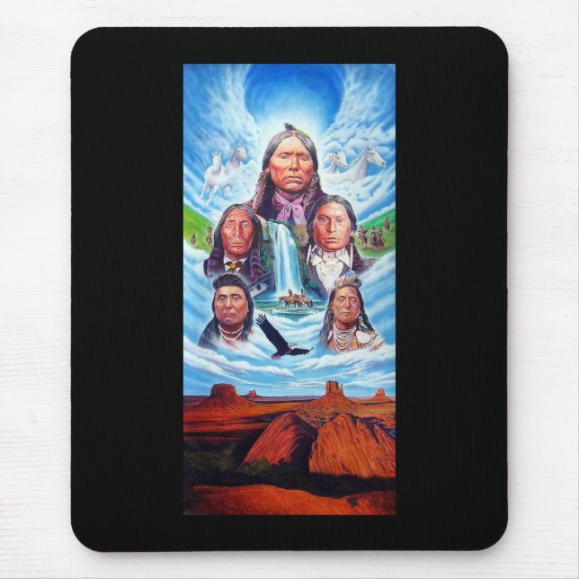 Custom Indian Chiefs Native Americans Template Mouse Mat (Front)