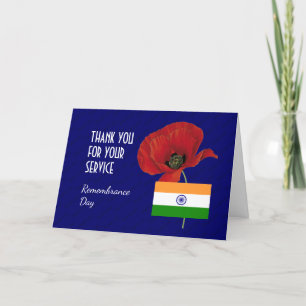Custom INDIAN FLAG DAY Veterans Thank You Card