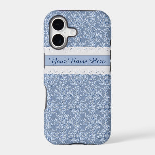 Custom Indigo Floral Faux Lace iPhone 5/5s Case