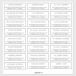 Custom individual guest mailing address labels<br><div class="desc">Personalised elegant individual address labels for wedding guests,  Christmas and holiday greetings,  or other business or personal mailings with trendy modern serif typography in simple black and white.</div>