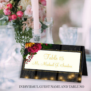 Custom individual guest name wedding place card 