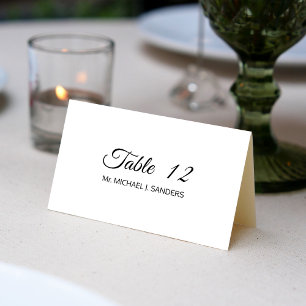 Custom individual guest name wedding place card