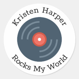 Custom Individual Rocks My World Personalised   Classic Round Sticker