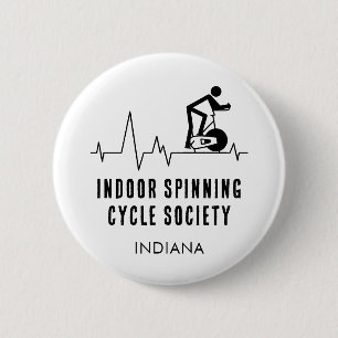Custom Indoor Spinning Cycle Society Heartbeat 6 Cm Round Badge
