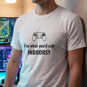 Custom Indoorsy Gamer - Custom Quote Graphic T-Shirt