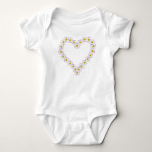 Custom Infant Creeper: Heart-shaped Daisy Chain Baby Bodysuit