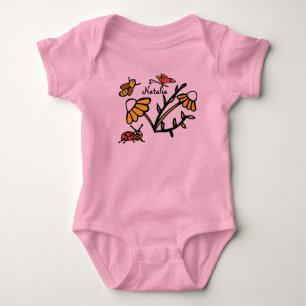 Custom Infant Creeper with Ladybug and Daisy