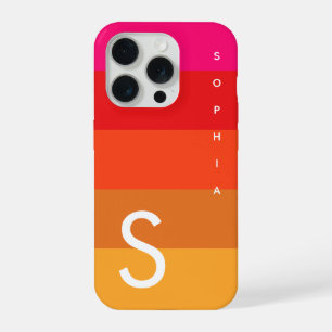 Custom Initial and Name Phone Case   Bright Colour
