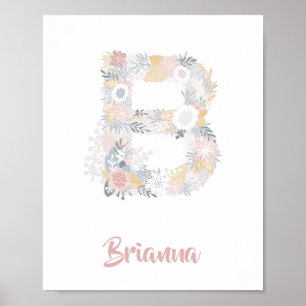 Custom Initial and Name Poster for Girl B