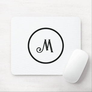 Custom initial black and white  mouse mat