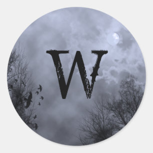 Custom Initial Blue Mist Haunted Sky Sticker