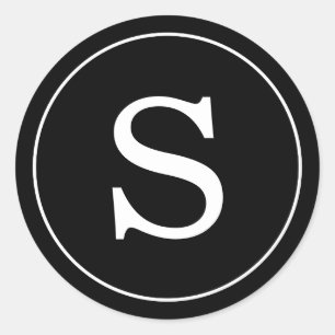 Custom Initial Classic Round Sticker