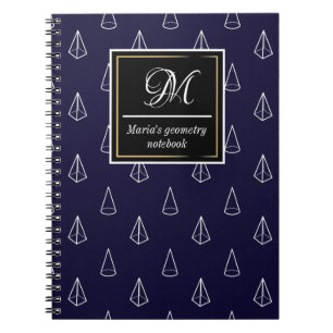 custom initial cones and pyramids geometric notebook
