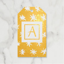 CUSTOM INITIAL FUN STARS Foil Gift Tag SET