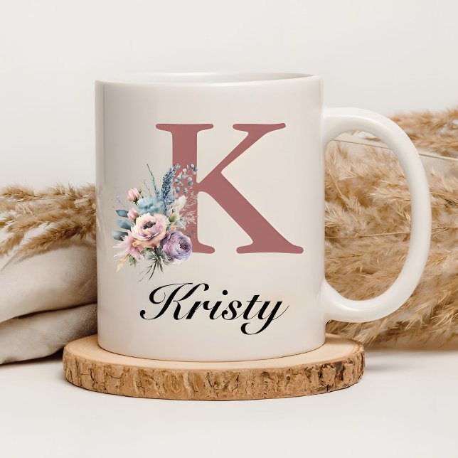 Custom Initial & Girl Name Personalised Monogram Coffee Mug (Creator Uploaded)