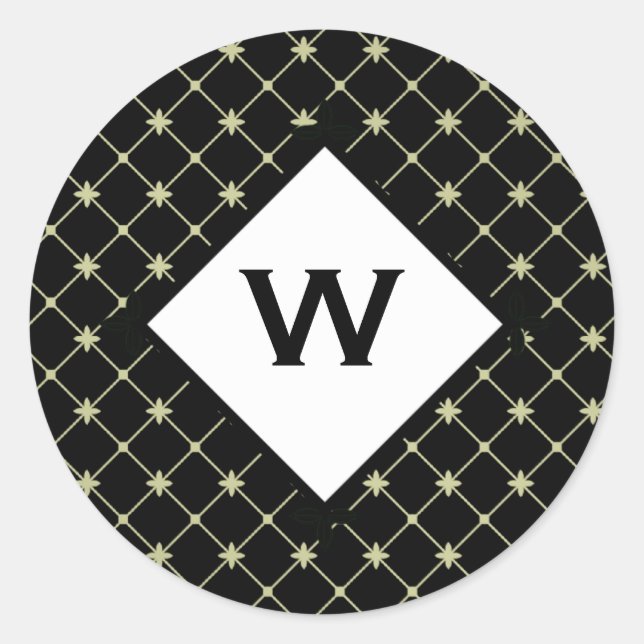 Custom Initial Gold Crosses on Black Sticker (Front)