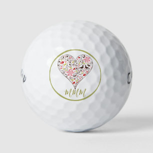CUSTOM INITIAL GOLF BALL WITH SCANDINAVIAN HEART