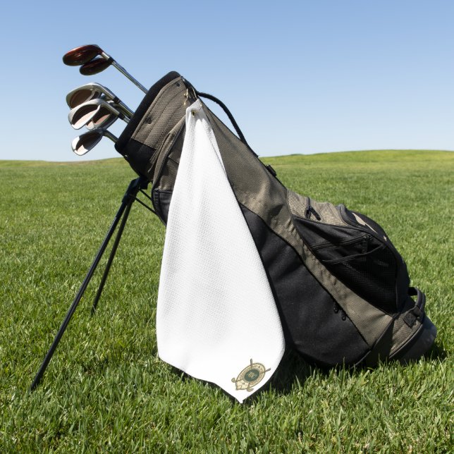 Custom Initial Golf Crest Towel (Green)