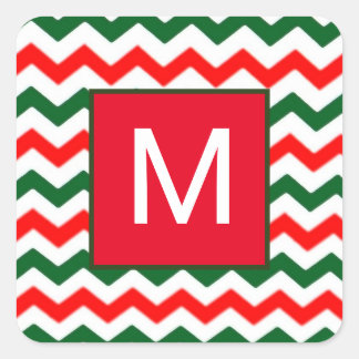 custom initial green and red sticker