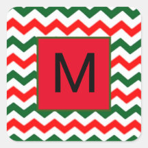 custom initial green and red sticker