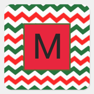 custom initial green and red sticker