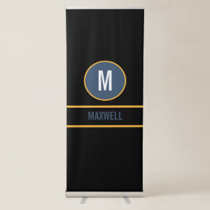 Custom initial letter name monogram retractable banner