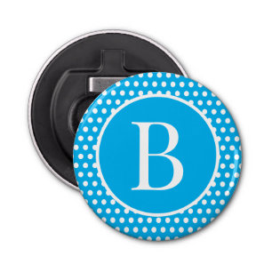 Custom initial letter Polka Dot  Bottle Opener