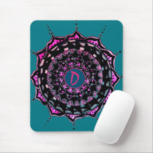 Custom Initial Mandala Design Mouse Mat