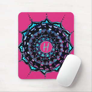 Custom Initial Mandala Design Mouse Mat