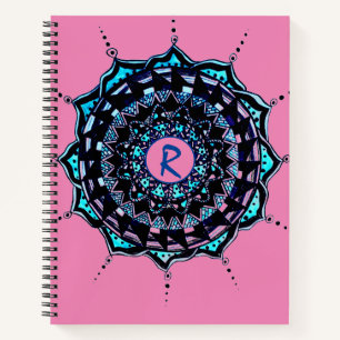 Custom Initial Mandala Design Notebook