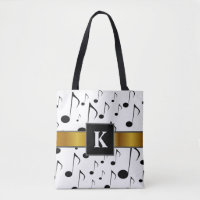Custom Initial + Many Musical Notes Pattern