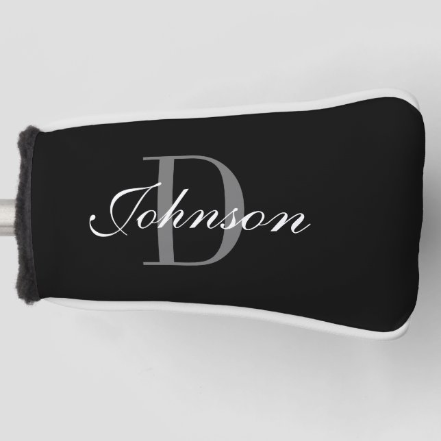 Custom initial monogram golf head putter cover (Front)