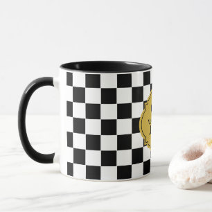 Custom Initial Name Elegant Stylish Grid Pattern Mug