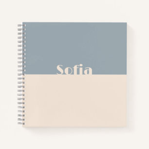 Custom Initial Name l Clean Simple Girly Script  Notebook