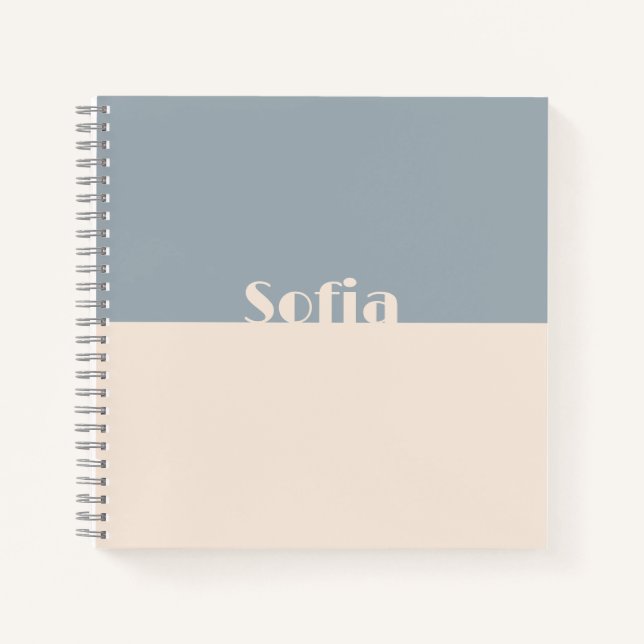 Custom Initial Name l Clean Simple Girly Script  Notebook (Front)