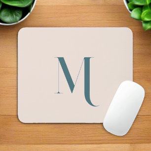 Custom Initial Name l Clean Typography Script Pink Mouse Mat