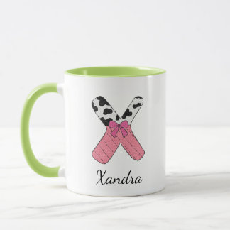 Custom Initial Name Mug | Pink Cow Letter X
