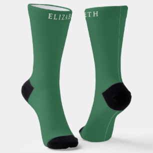 Custom Initial & Name with Viridian Green Socks