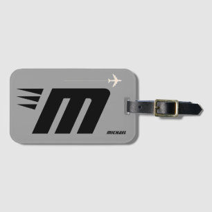 custom initial, personalized monogram luggage tag