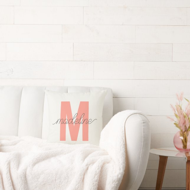 Custom Initial Pillow | Modern Monogram Pillow (Couch)
